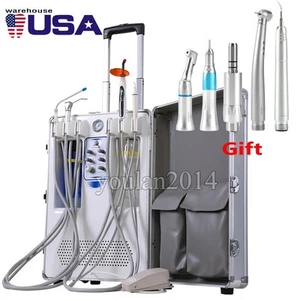 Unidad de entrega dental portátil tratamiento turbina de succión compresor de aire 4 orificios - Imagen 1 de 15