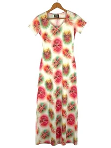 Maxi abito anni 90 Tripp Pop Art mod hippie grunge glam rock Durga Kali S/M - Foto 1 di 13