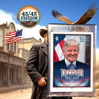 DECISIÓN 2020 DONALD TRUMP 45/45 DÍA DE LAS ELECCIONES LÁMINA DE PLATA RASGAR CARLIE KIRK!🇺🇸 Foto 1 de 2