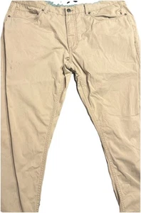 Pantalone uomo resistente alle intemperie 38x32 marrone kaki gamba dritta 5 tasche 100% cotone casual - Foto 1 di 8