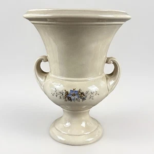 Vaso fiori ceramica vintage corpo crema arte floreale alto 10” art deco timbrato - Foto 1 di 12