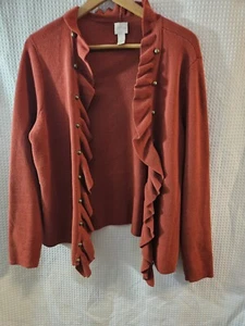 Chicos rot Metall "Nieten" säumen die Länge des Pullovers (statt Knöpfe)... - Bild 1 von 10