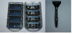 8 Nachfüllkartuschen mit 5 Klingen & Schick Quattro Rasierer passend Wilkinson Titanium Trimmer - Bild 1 von 7