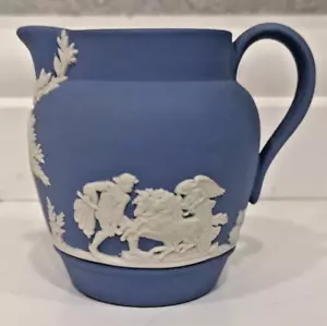 Mini jarra pequeña jarra crema Wedgwood Jasperware azul polvo vintage 1950 - Imagen 1 de 4