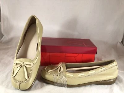 New in Box NIB Aerosoles Jam Corder Linen Leather Beige Ladies Flats Shoes 8.5 M - Imagem 1 de 4