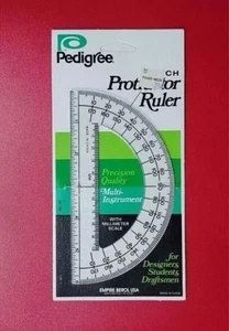 Vintage Pedigree Plastics Co Protractor Ruler Multi-Tool #32 ~ NEW - Picture 1 of 2
