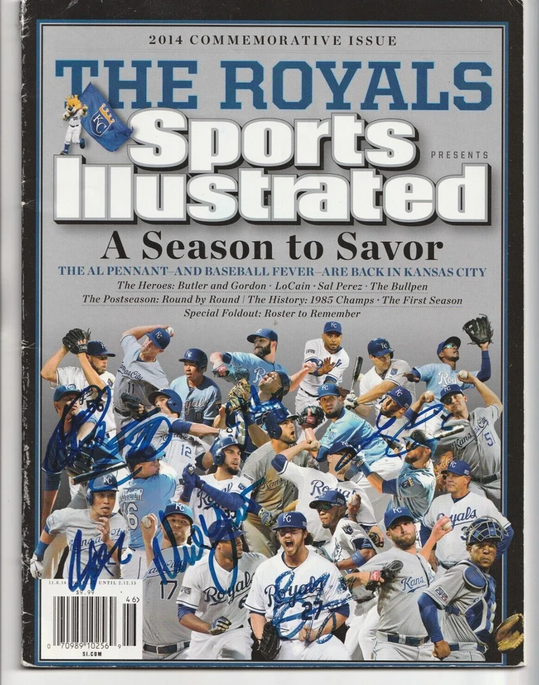 Revista Sports Illustrated 2014 Kansas City Royals autografiada campeón del mundo H830 Foto 1 de 1