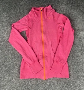 Nike Jumper Womens Extra Small Pink Swoosh Full Zip Running Sweatshirt Jacket - Picture 1 of 16
