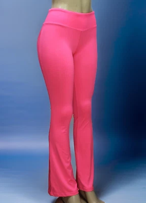 Pantalones de yoga cromados activos para mujer con piernas acampanadas elásticos rosa talla S Foto 1 de 4