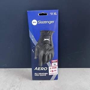 Slazenger Aero Black All Weather Golf Glove Mens Left Hand Size XL New - Picture 1 of 7