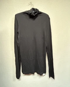 AG Adriano Goldschmied Women Chels Turtleneck Shirt Top XL Long Sleeve Black New - Picture 1 of 8