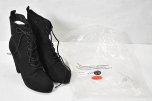 New Look Alexa Black Heeled Boots Womens Size 7 Wide Fit Shoes 6349738 - Picture 1 of 8