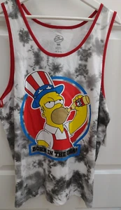 Homer Simpson Born in the USA Tank Top Size Large - Picture 1 of 4