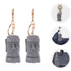 2 Pcs Moai Gifts Key Chains Bulk Miss Man Wallet Accessories