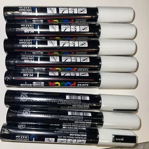 8 Sealed White Posca Markers Bullet Shaped PC-5M - Picture 1 of 2