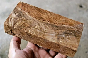 Exotische asiatische Satinwood Wurzelholz Block Rohlinge Zum Selbermachen Holzbearbeitung 3" x 6 7/8" x 1 3/8" #494 - Bild 1 von 13