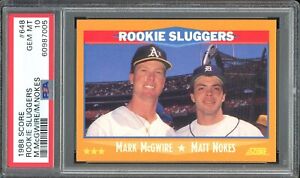 1988 Score Rookie Sluggers Mark McGwire Matt Nokes Rc #648 PSA 10 N514