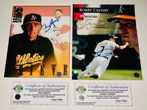 BEN GRIEVE & BOBBY CROSBY Autographed 8x10 Photos - OAKLAND ATHLETICS - w/ COA! - Picture 1 of 2