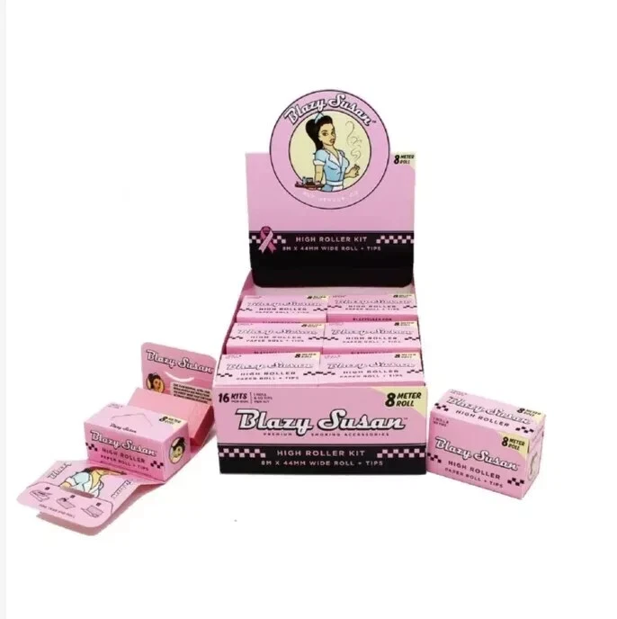 Blazy Susan High Roller Set 8m Paper Roll + 50 Tips - Pink