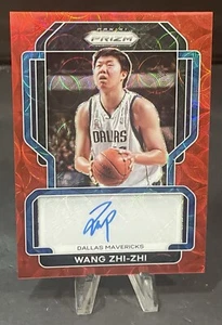 2021-22 PANINI PRIZM WANG ZHI-ZHI CHOICE RED SCOPE AUTOGRAPH MAVERICKS - Picture 1 of 2