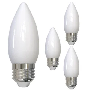 Diodesy 4PK LED Chandelier Milky Light Bulb, E26, 5.5W, 60W, 3000K, 500LM, B11 - Picture 1 of 6