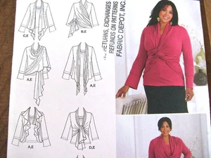 Knit Cardi-Wrap Top Sewing Pattern Khaliah Ali Simplicity 2598 Sizes 18W-24W - Picture 1 of 5