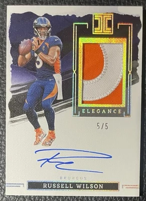 Russell Wilson ~ 2023 Panini Impecable Elegancia Parche Automático #5/5 #VP-RW Broncos Foto 1 de 4