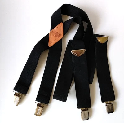 Dickies Adjustable Suspenders Elastic Clip On Black One Size - Image 1 of 4