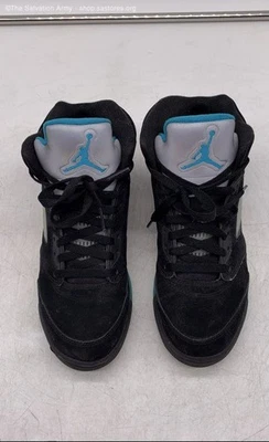 Air Jordan Boy's 5 Retro Black Mid Top Lace-Up Basketball Sneakers Size 7Y - Image 1 of 4