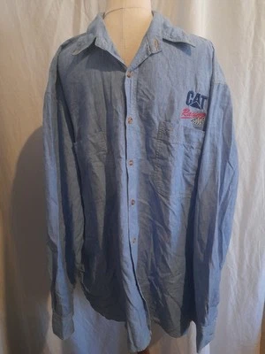 Caterpillar Racing Blue Cotton Shirt Size 2XL - Image 1 of 4