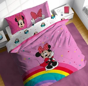 Disney Minnie Mouse Full Size Comforter Set - 7 Piece Bedding "Rainbow Dots" - Picture 1 of 2