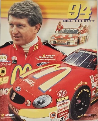 VINTAGE POSTER ~ Bill Elliott #94 1998 PF-BE98 Photo File McDonalds Coca Cola - Image 1 of 4