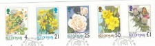(69311) GB Isle of Man Used Flowers 4p to £1 Definitives 1998 ON PIECE