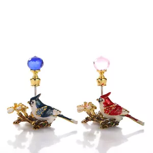 5ml Vintage Glass Metal Crystal Bird Empty Perfume Bottle Container Decorative - Picture 1 of 15