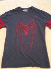 Marvel Mens S Small Short Sleeve Pullover T-Shirt Gray Spider Logo #1475