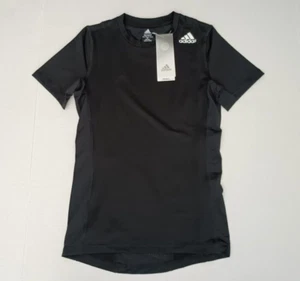 Adidas Girls Short Sleeve Tee Black Size S Mesh Back/Sides AeroReady - Picture 1 of 10