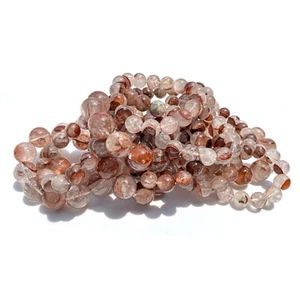 Pulsera elástica de cuarzo rosa - Joyería energética de cristal del Himalaya para mujer regalo - Imagen 1 de 9