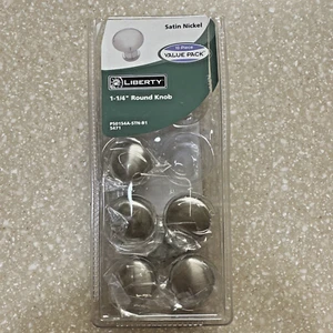 (5) Liberty Satin Nickel Chrom 1-1/4" Massiv Messing Knöpfe Schrank Schublade Griffe - Bild 1 von 2
