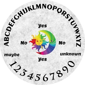 5" Pendulum Board - Dowsing Divination Message Board "Rainbow Sun White" - Picture 1 of 1