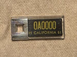 1951 CALIFORNIA Sample DAV Tag Keychain License Plate 0A0000