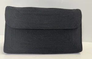 Genuine Corde Clutch Purse Vintage 1940's 1950's Bag Wallet Black - Picture 1 of 9