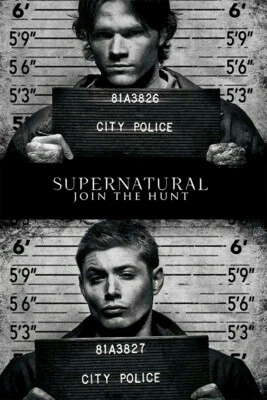 Supernatural Mugshot Dean And Sam Wincheste Wall Art Home Decor - POSTER 20x30
