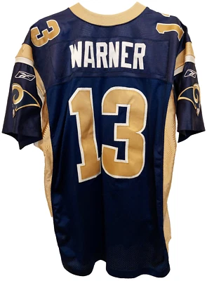Authentic St. Louis Rams Kurt Warner #13 Reebok On-Field NFL Jersey Size 52 - Image 1 of 4