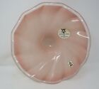 Lavorazione A Mano M. Murano Italy Pink Swirl Glass Bowl With Signature Tag