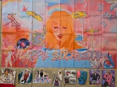 Banner de cumpleaños Music Icon TS, 3x4 pies con decoración de fiesta y accesorios  Foto 1 de 3