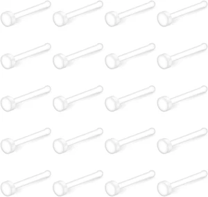 20G Clear Bioflex Nose Bone Ring Stud Retainer Body Jewelry Piercing Top Flat... - Picture 1 of 1