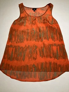 mossimo tank tops women small orange sheer casual contemporary 2013 - Picture 1 of 8