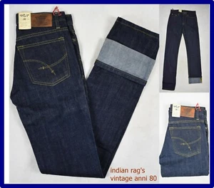 jeans donna a vita alta vintage pantaloni ragazza bootcut gamba dritta w25 nuovi - Picture 1 of 11