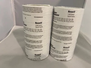 2 Sleeves GENUINE Monarch 1136 WHITE LABELS 000305 / FF-312 - Total 16 Rolls - Picture 1 of 3