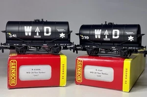 2x Hornby R6360 R6360A War Dept 20 Ton Ammonia Tank Wagons - OO Gauge - Boxed - Picture 1 of 12